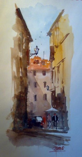 Pintura titulada "calles" por Orlando Buccino, Obra de arte original