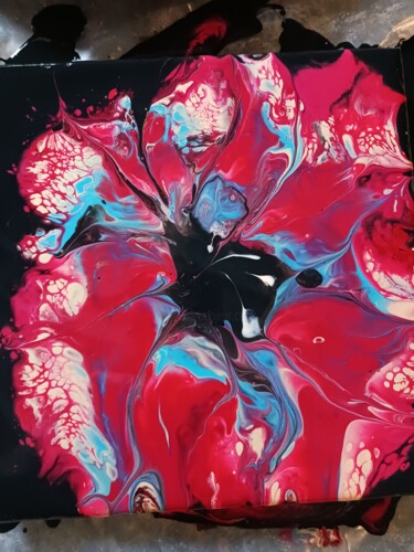 Schilderij getiteld "Hibiscus" door Oc, Origineel Kunstwerk, Acryl