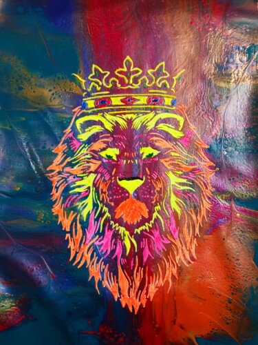 Картина под названием "Lion king" - Oc, Подлинное произведение искусства, Акрил
