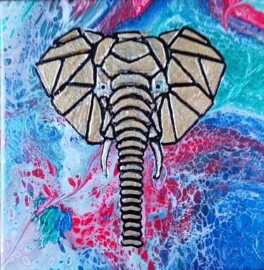 Peinture intitulée "Eléphant" par Oc, Œuvre d'art originale, Acrylique