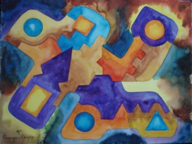 Painting titled "Abstracto Andino41" by Fernando Lucio Ocampo-Sandy, Original Artwork