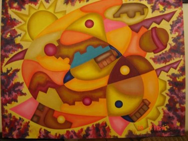 Painting titled "Thiwa-Bamba" by Fernando Lucio Ocampo-Sandy, Original Artwork, Oil