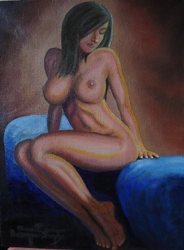 Schilderij getiteld "Desnudo15" door Fernando Lucio Ocampo-Sandy, Origineel Kunstwerk, Olie