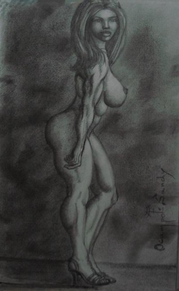 Painting titled "Desnudo 25" by Fernando Lucio Ocampo-Sandy, Original Artwork, Oil