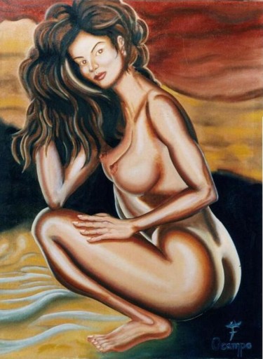 Peinture intitulée "desnudo 2" par Fernando Lucio Ocampo-Sandy, Œuvre d'art originale, Huile