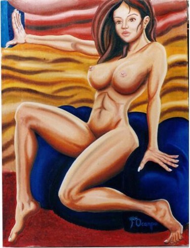 Painting titled "desnudo 3" by Fernando Lucio Ocampo-Sandy, Original Artwork, Oil