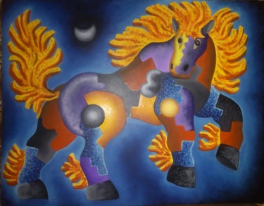 Peinture intitulée "Tipha pampa apu" par Fernando Lucio Ocampo-Sandy, Œuvre d'art originale, Huile
