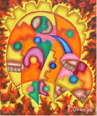 Pintura intitulada "señor del misterio" por Fernando Lucio Ocampo-Sandy, Obras de arte originais