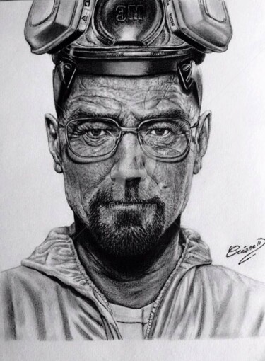 Dessin intitulée "Walter White" par Océane Duclos, Œuvre d'art originale