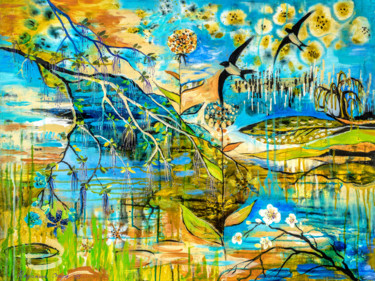 Картина под названием "Spring blooming" - Marianna Ochyra, Подлинное произведение искусства, Акрил