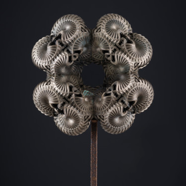 Escultura titulada "organic silver - EA…" por Octoedro Art, Obra de arte original, Metales