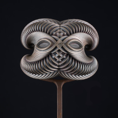 Escultura titulada "organic silver - MG…" por Octoedro Art, Obra de arte original, Metales