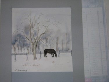 Peinture intitulée "malika hiver 2009" par Daniel Campagne, Œuvre d'art originale