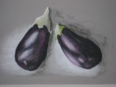 Dessin intitulée "aubergines" par Daniel Campagne, Œuvre d'art originale, Autre