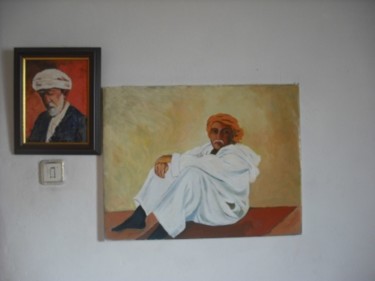 Painting titled "Relief in a Mosque" by Odad, Original Artwork, Oil
