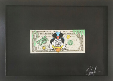 Painting titled "Money Lover" by Odart, Original Artwork, Acrylic Mounted on Wood Panel
