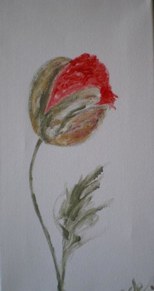Painting titled "BOUTON DE COQUELICOT" by Ode, Original Artwork