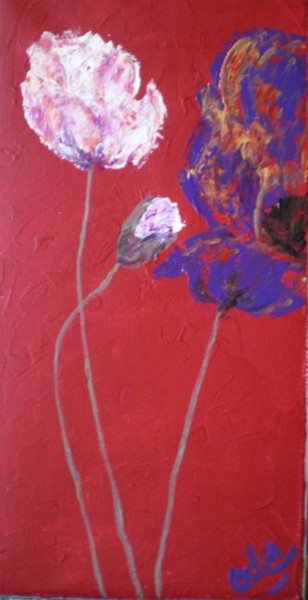 Painting titled "COQUELICOT BLEU" by Ode, Original Artwork