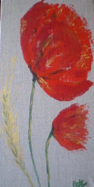 Peinture intitulée "COUPLE COQUELICOT B…" par Ode, Œuvre d'art originale