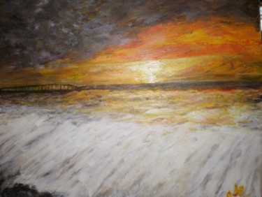 Painting titled "COUCHER DE SOLEIL S…" by Ode, Original Artwork