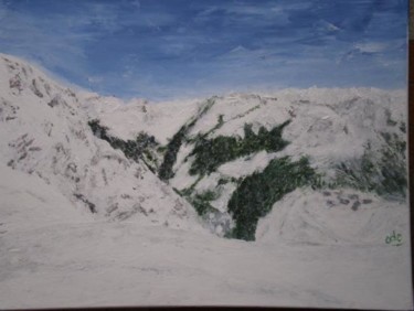 Painting titled "MONTAGNE ENNEIGEE" by Ode, Original Artwork