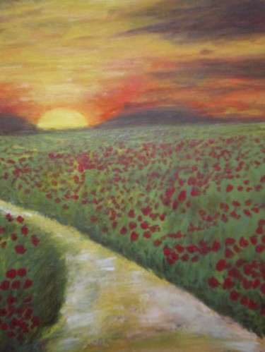 Painting titled "CHEMIN AUX COQUELIC…" by Ode, Original Artwork