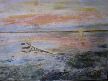 Peinture intitulée "Barque échouée" par Ode, Œuvre d'art originale