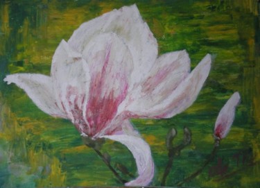 Peinture intitulée "Fleur de magnolia" par Ode, Œuvre d'art originale