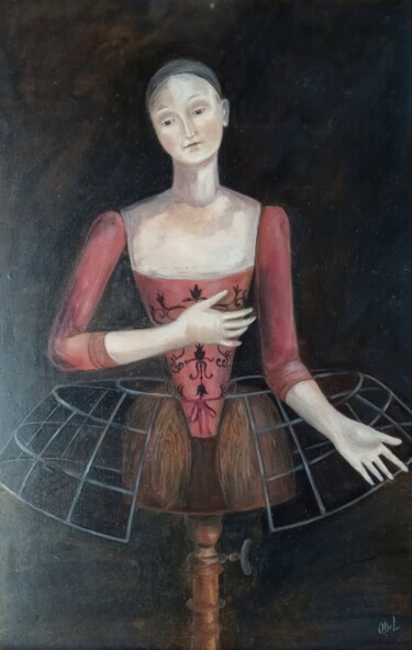 Schilderij getiteld "La bella Ivette" door Odel, Origineel Kunstwerk, Olie Gemonteerd op Frame voor houten brancard