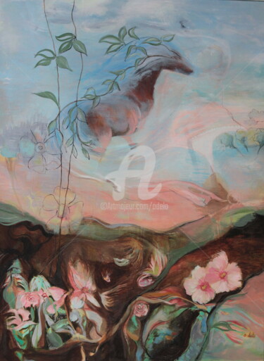 Peinture intitulée "l'échappée belle" par Odélo, Œuvre d'art originale, Huile