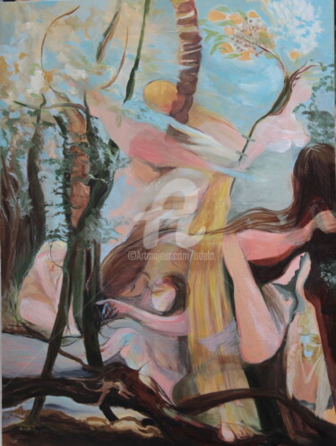 Peinture intitulée "Le coup de balai" par Odélo, Œuvre d'art originale, Huile