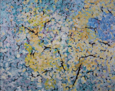 Malarstwo zatytułowany „Paysage abstrait” autorstwa Odélo, Oryginalna praca, Olej Zamontowany na Drewniana rama noszy