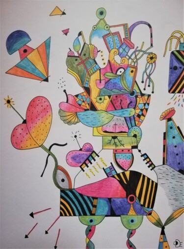 Dessin intitulée "Lost Dog" par Ode Nieto, Œuvre d'art originale, Crayon