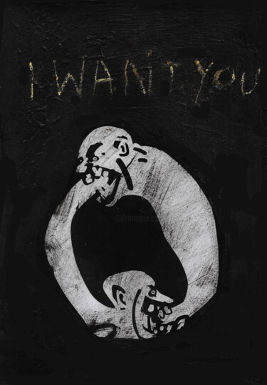 Painting titled "I want you" by Odetka Tuduri, Original Artwork, Acrylic