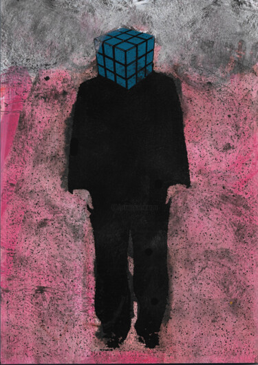 Painting titled "Rubik'Cube" by Odetka Tuduri, Original Artwork, Acrylic