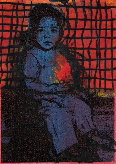 Картина под названием "Jimi Hendrix" - Odetka Tuduri, Подлинное произведение искусства, Акрил