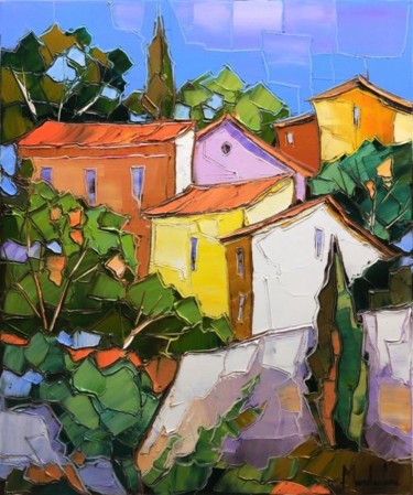 Painting titled "Roussillon" by Odette-Caroline Mandrafina, Original Artwork, Oil