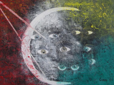 Картина под названием "Abstrait" - Odette Carre (Etchevers M-J), Подлинное произведение искусства, Масло Установлен на Дерев…