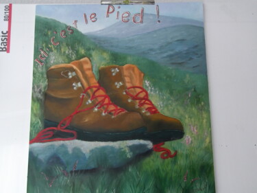 Painting titled "La montagne  c'est…" by Odette Carre (Etchevers M-J), Original Artwork, Acrylic
