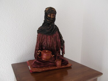 雕塑 标题为“Le thé du désert” 由Odette Carre (Etchevers M-J), 原创艺术品, 聚合物粘土