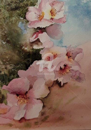 Painting titled "2019-fleurs-de-mai-…" by Aquarelles D'Ô, Original Artwork, Watercolor