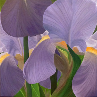 Картина под названием "Iris 01" - Odile Faure, Подлинное произведение искусства, Масло Установлен на Деревянная рама для нос…