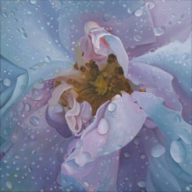 Картина под названием "Rose 04" - Odile Faure, Подлинное произведение искусства, Масло Установлен на Деревянная рама для нос…