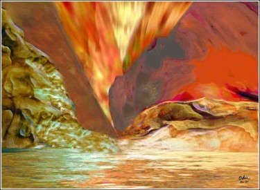 Peinture intitulée "terre de feu" par Maurice Odic, Œuvre d'art originale