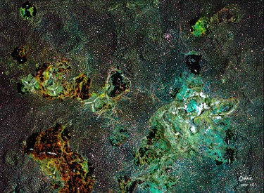 Peinture intitulée "galaxie du cygne" par Maurice Odic, Œuvre d'art originale