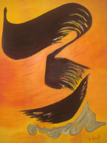 Peinture intitulée "mirage ?" par Odile Bourel, Œuvre d'art originale, Huile