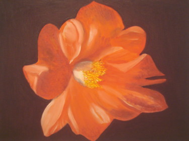 Peinture intitulée "fleur rouge 2007" par Odile Bourel, Œuvre d'art originale