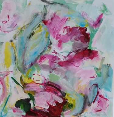 Painting titled "Fantaisie pourpre 2" by Odile Degand, Original Artwork, Acrylic