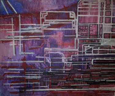 Painting titled "Structures" by Odile Fine, Original Artwork