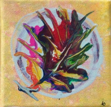 Painting titled "Feuille à pain" by Odile Lanoix, Original Artwork, Acrylic Mounted on Wood Stretcher frame